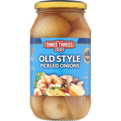 Three Threes Onions Pickled Old Style 500g