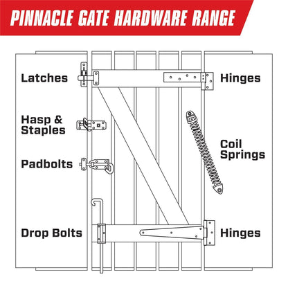 Pinnacle Gothic Ring Gate Latch Set - 175mm - Black