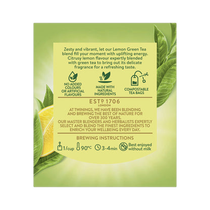 Twining's Green Tea And Lemon Tea Bags - 10 Pack