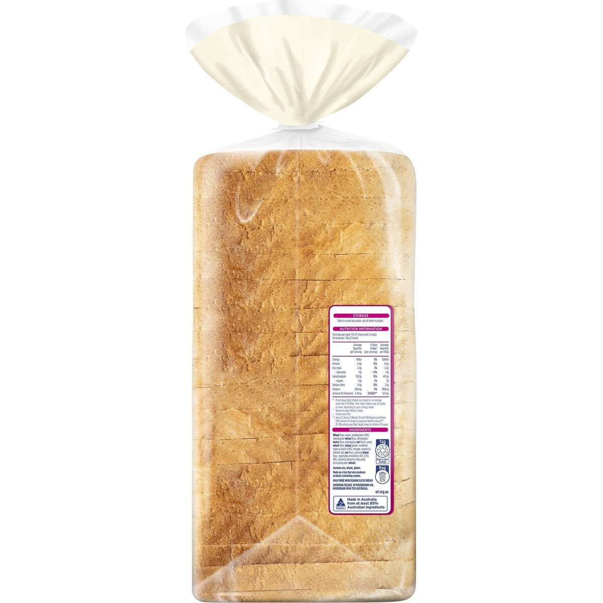 Wonder White Smooth Wholegrain 700g