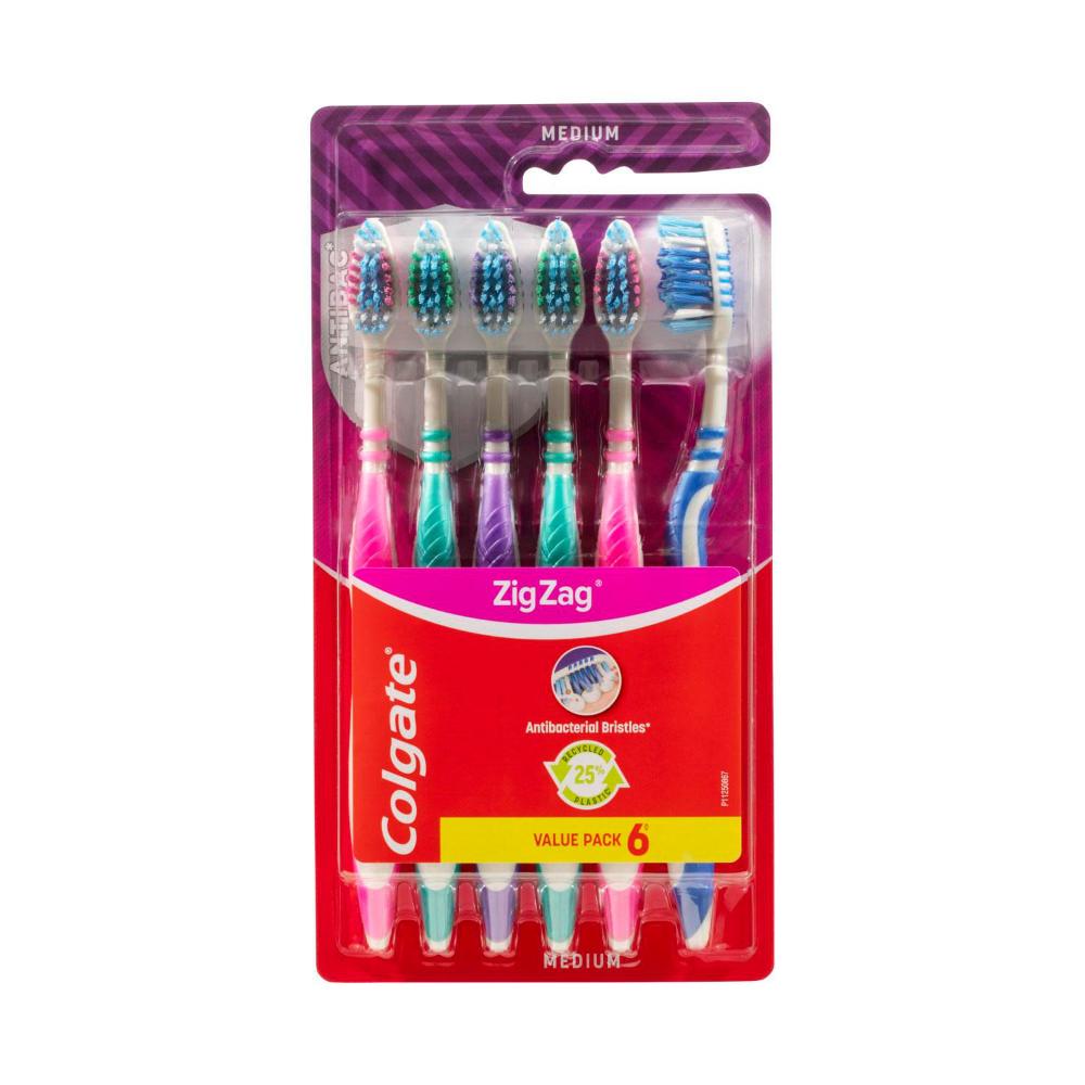 Colgate Zig Zag Medium Toothbrush Value Pack - 6 pack