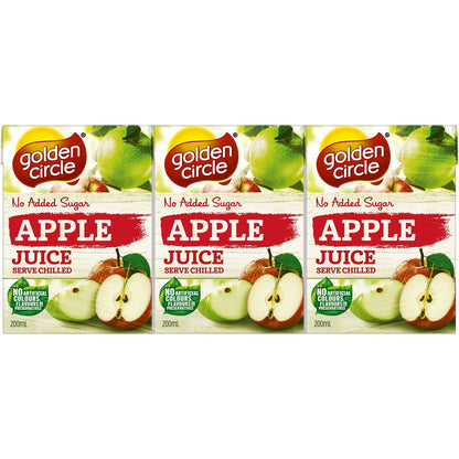 Golden Circle Apple Juice No Added Sugar Popper Lunchbox Fruit Juices 200ml X6 Pack