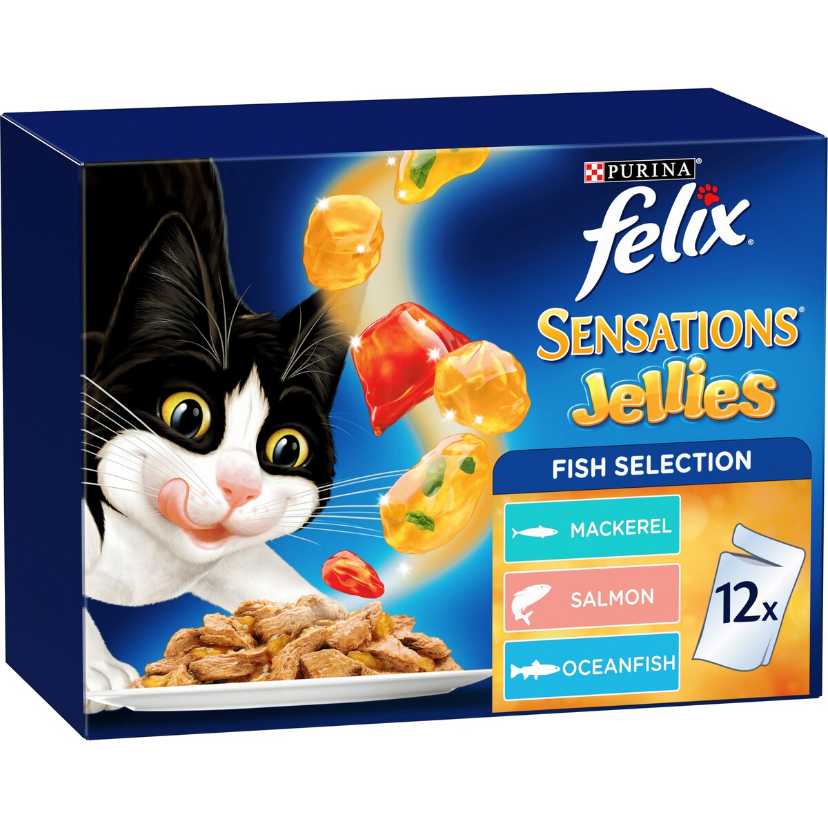 Felix Adult SensationsÂ Jellies Fish Selection Wet Cat Food 85g X12 Pack