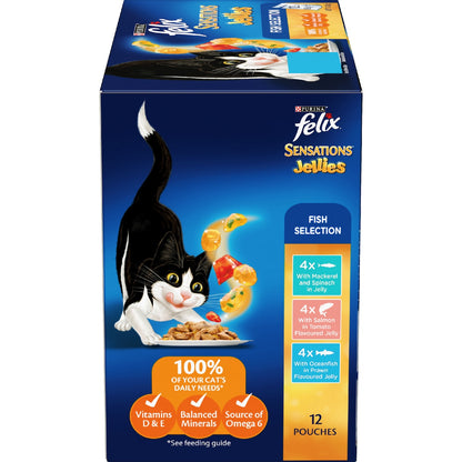 Felix Sensations Jellies Fish Selection Wet Cat Food 85g X 12 Pack