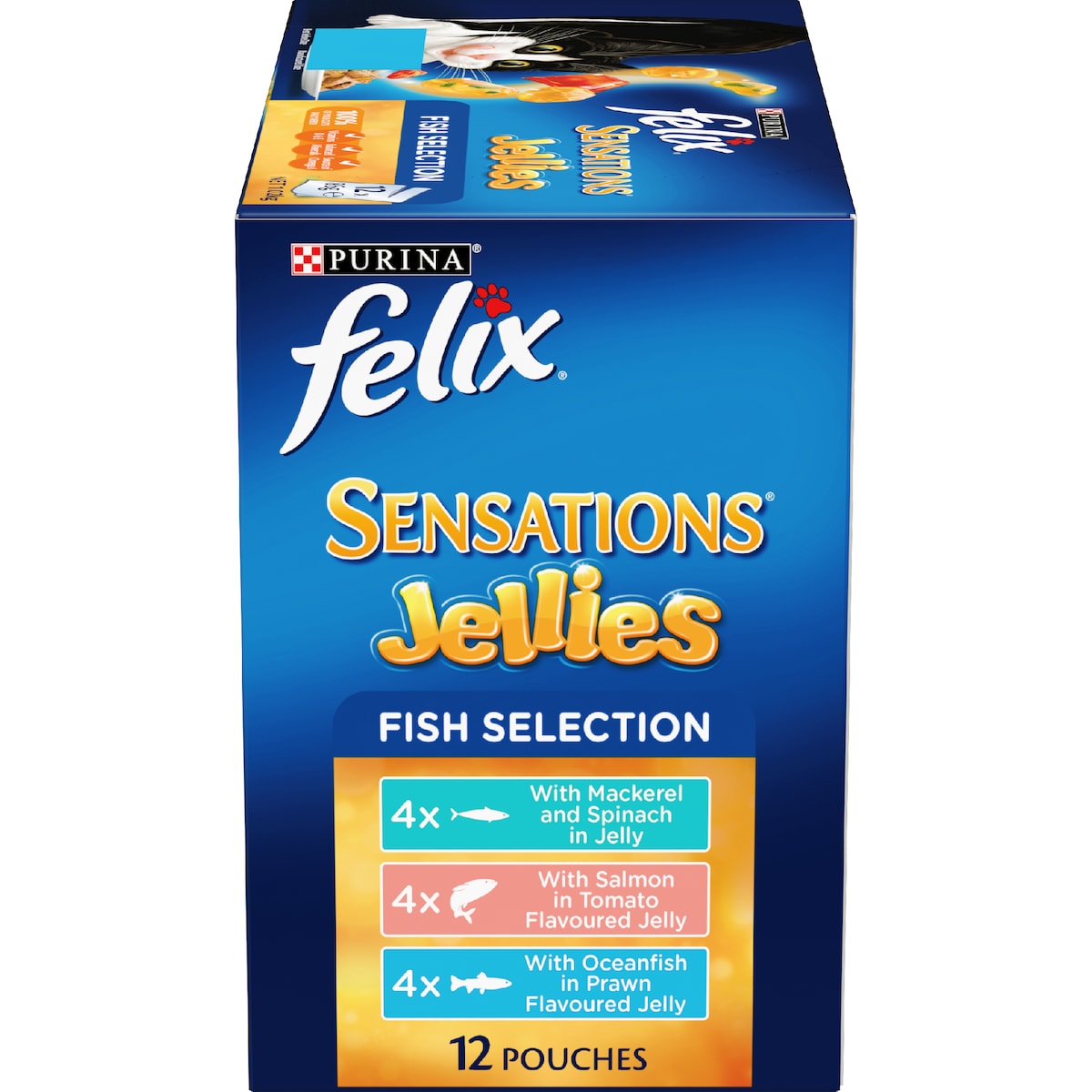 Felix Sensations Jellies Fish Selection Wet Cat Food 85g X 12 Pack