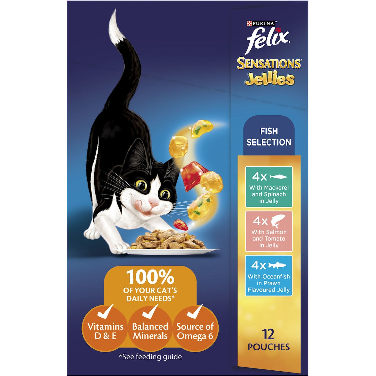 Felix Sensations Jellies Fish Selection Wet Cat Food 85g X 12 Pack