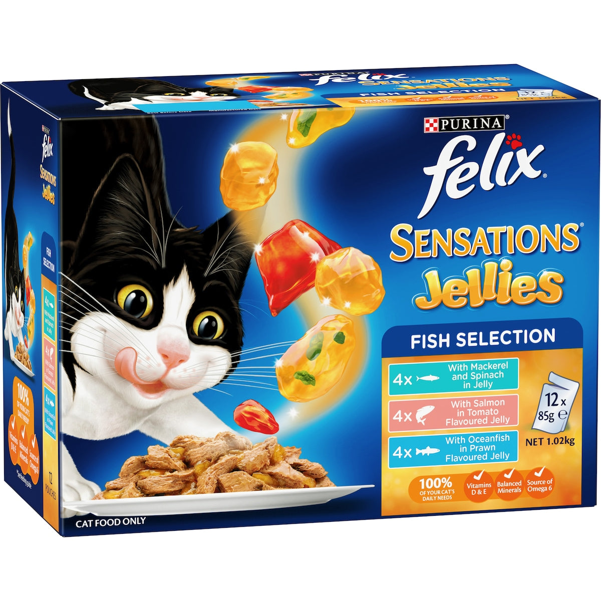 Felix Sensations Jellies Fish Selection Wet Cat Food 85g X 12 Pack
