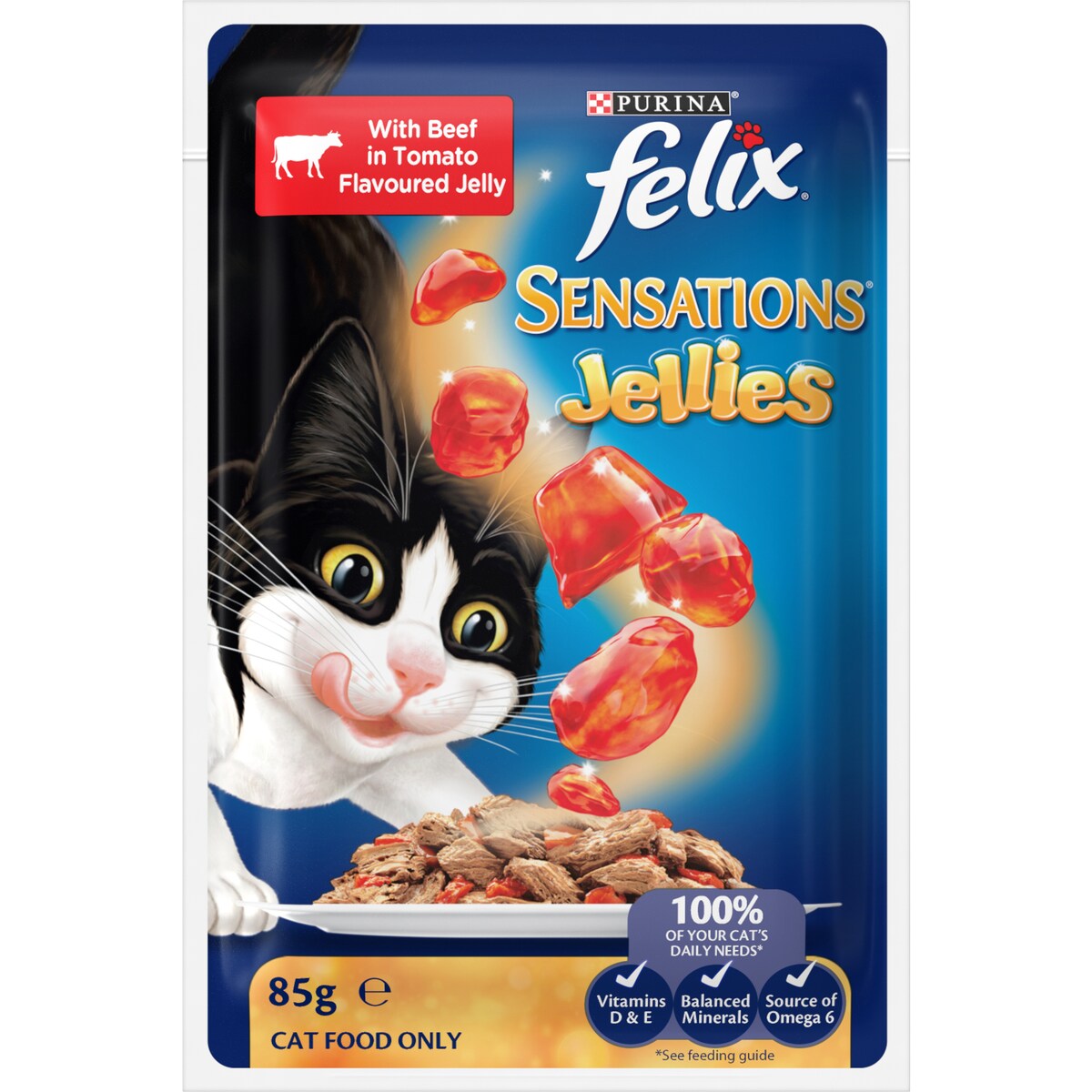 Felix Adult SensationsÂ Jellies Favourites Menu Wet Cat Food 85g X12 Pack