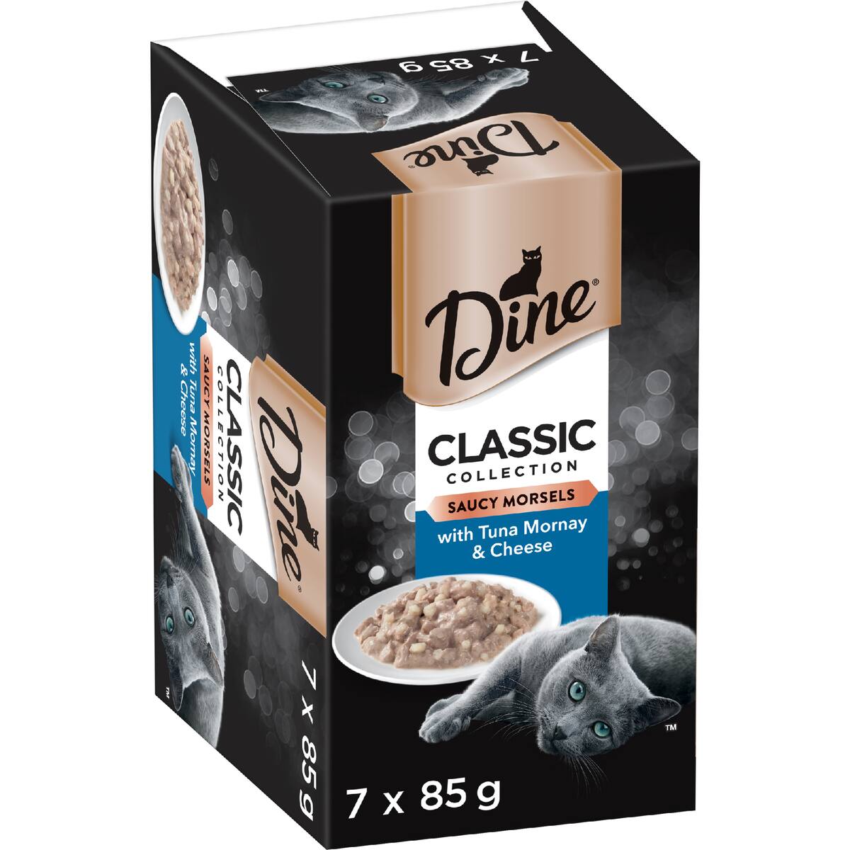 Dine Adult Wet Cat Food Saucy Morsels With Tuna & Cheese 85g X 7 Pack