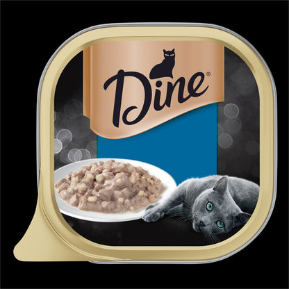 Dine Adult Wet Cat Food Saucy Morsels with Tuna & Cheese 85g x 7 pack