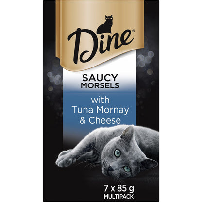 Dine Adult Wet Cat Food Saucy Morsels with Tuna & Cheese 85g x 7 pack