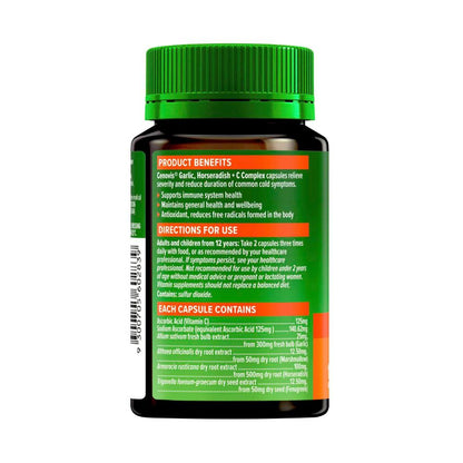 Cenovis Garlic Horseradish + Vitamin C Complex Capsules - 120 pack