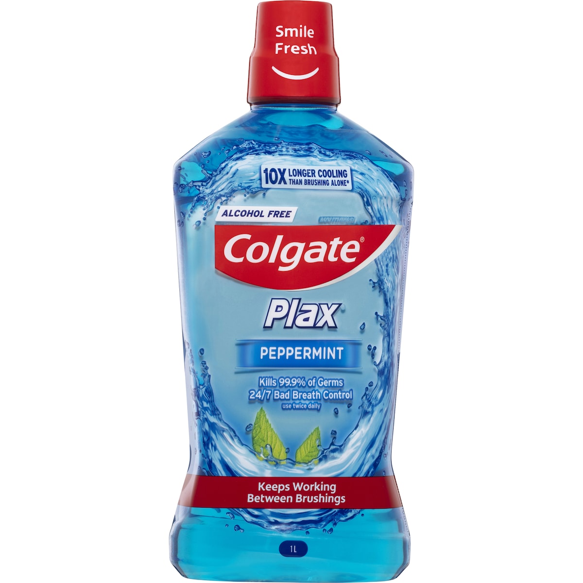 Colgate Mouthwash Peppermint Alcohol Free - Plax 1L