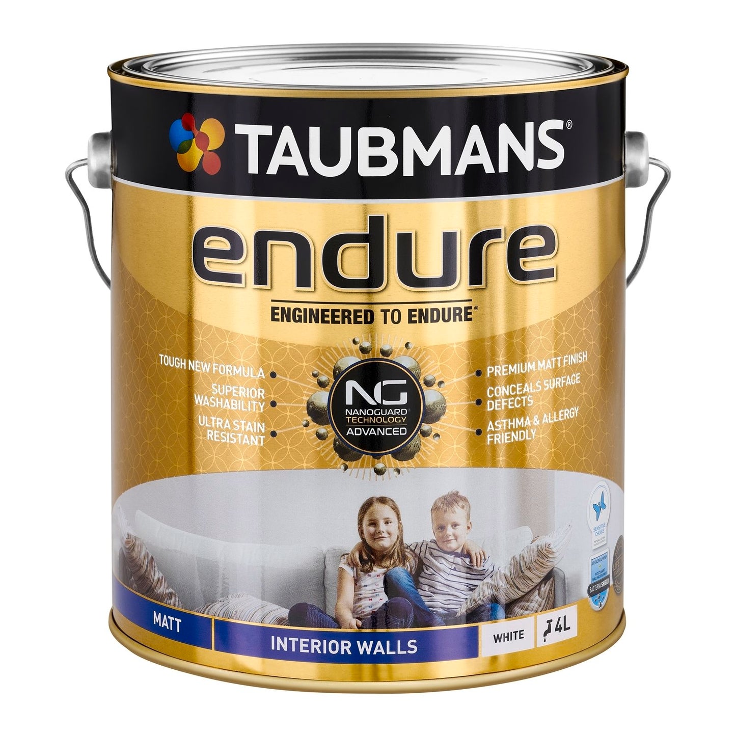 Taubmans White Matt Endure Interior Walls Paint - 4L