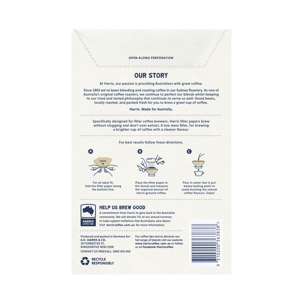 Harris Coffee Filter Papers 10-12 Cup Size 4 - 1 pack