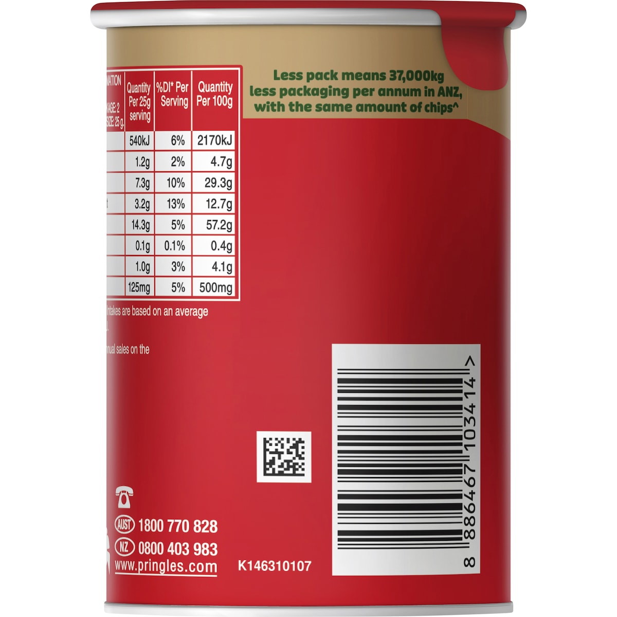 Pringles Original Salted Potato Chips 53g