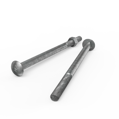Zenith M16 x 260mm - Hot Dip Galvanised Cup Head Bolts & Nuts - 12 Pack