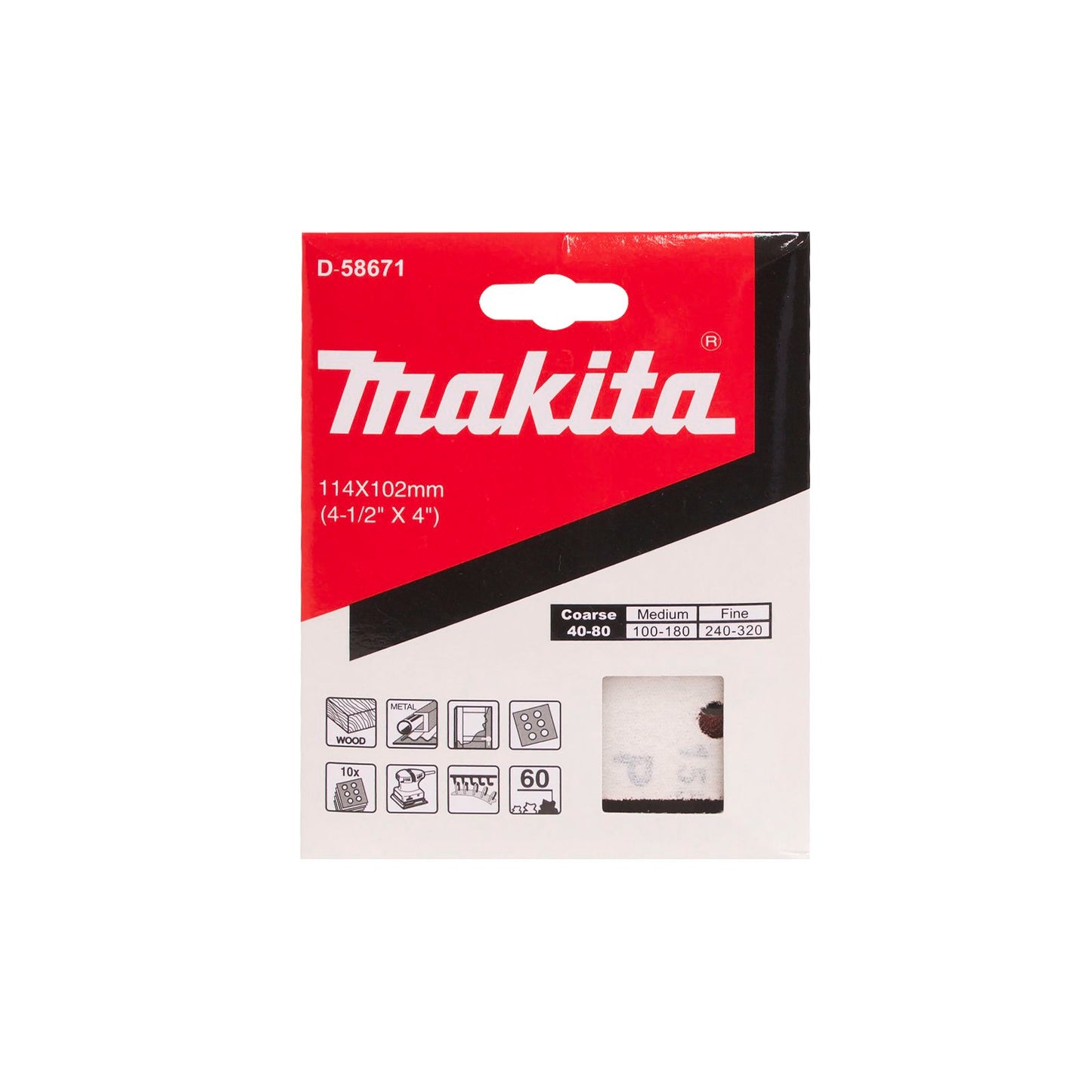 Makita P60 Wood Abrasive Sheet - 10 Pack