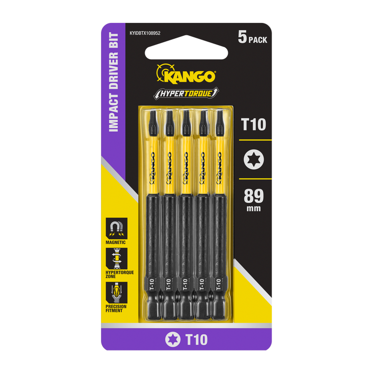 Kango 89mm Tx10 HYPERTORQUE Impact Driver Bit 5 Pack