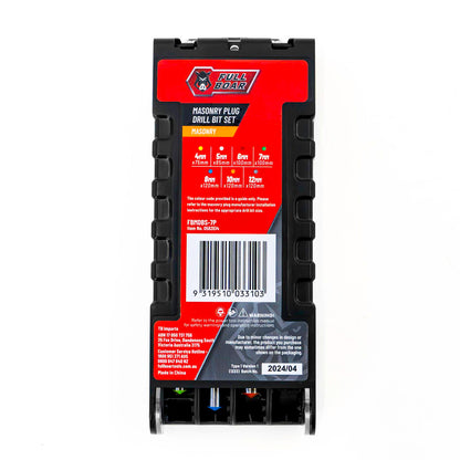 Full Boar Masonry Plug Drill Bit Set - 7 Piece - 4-12mm