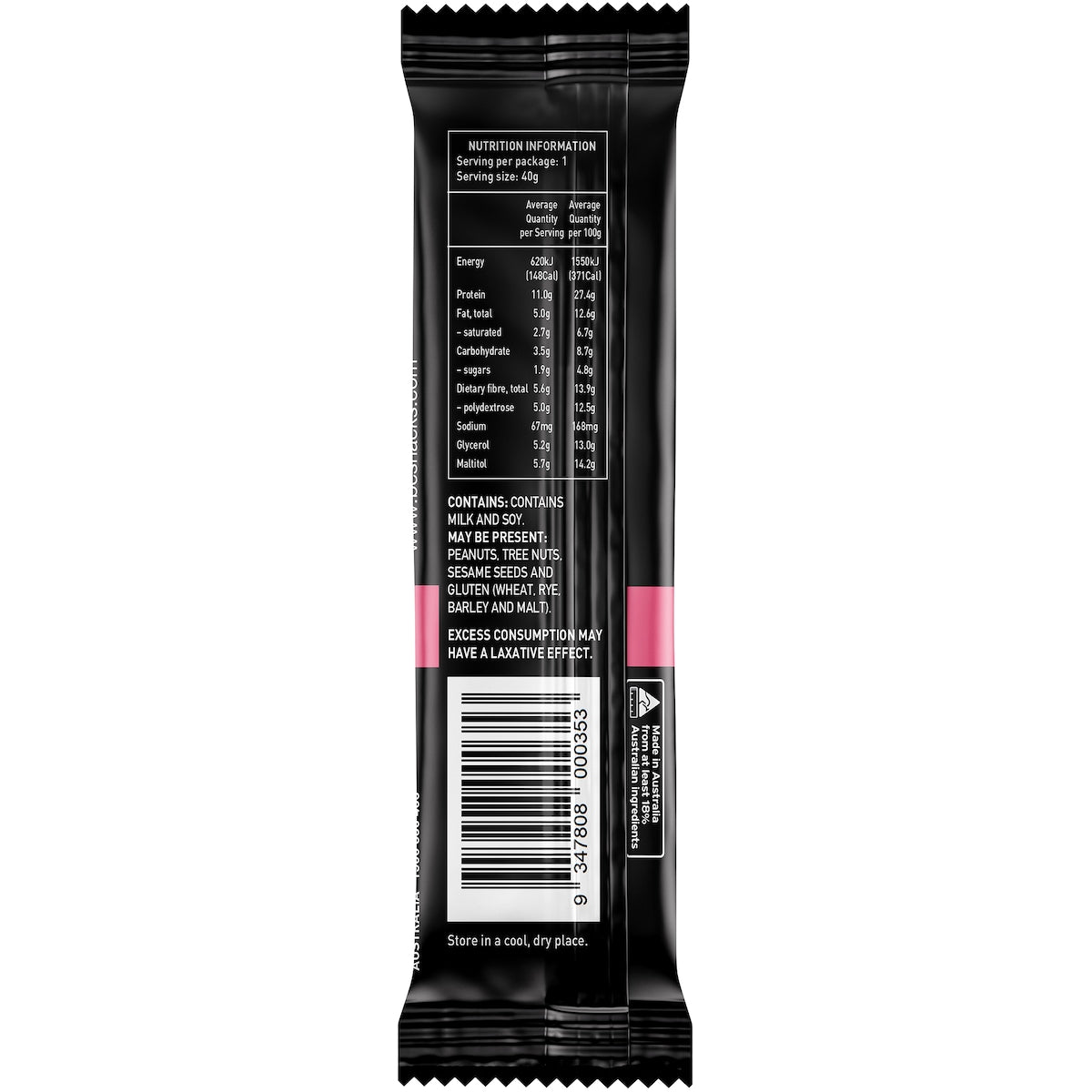 Bc Snacks Raspberry Truffle High Protein Bar 40g