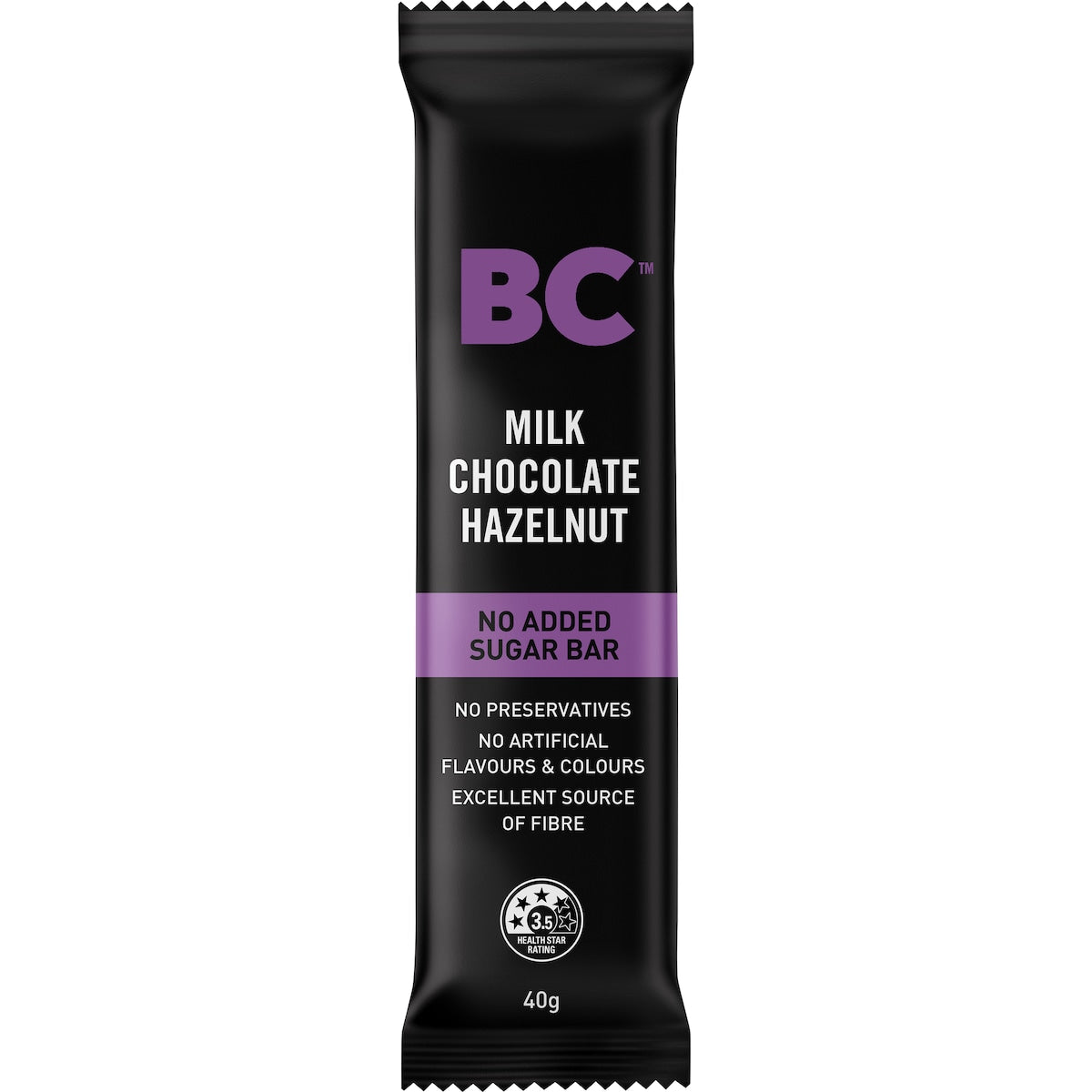 Bc Snacks Milk Chocolate & Hazelnut No Added Sugar Bar 40g Each