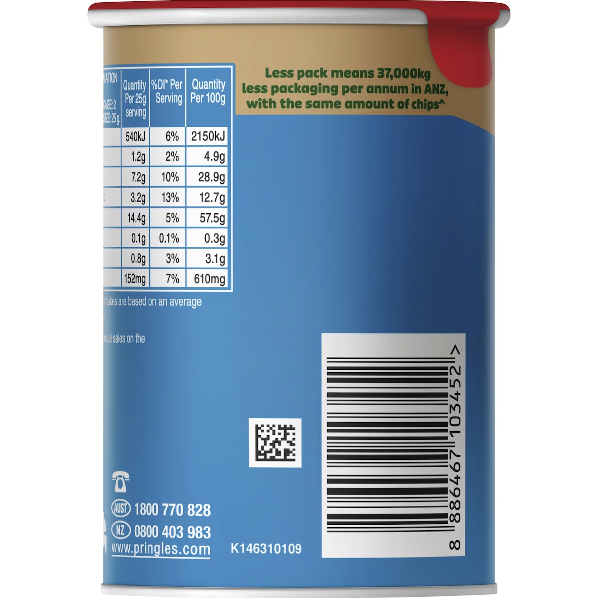 Pringles Salt & Vinegar Potato Chips 53g