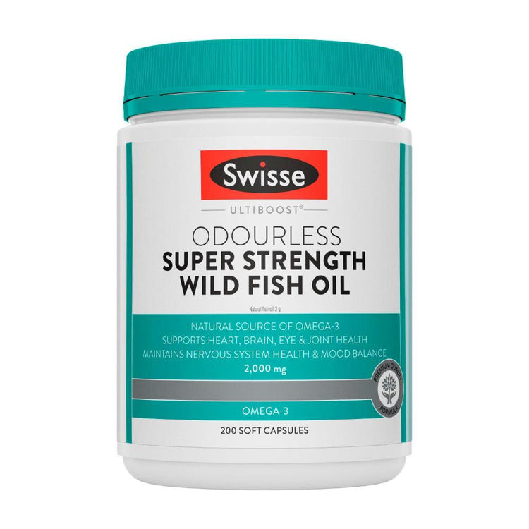 Swisse Ultiboost Odourless Super Strength Fish Oil - 200 pack