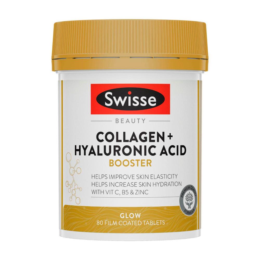 Swisse Beauty Collagen + Hyaluronic Acid Booster Supports Glowing S ... 80 pack