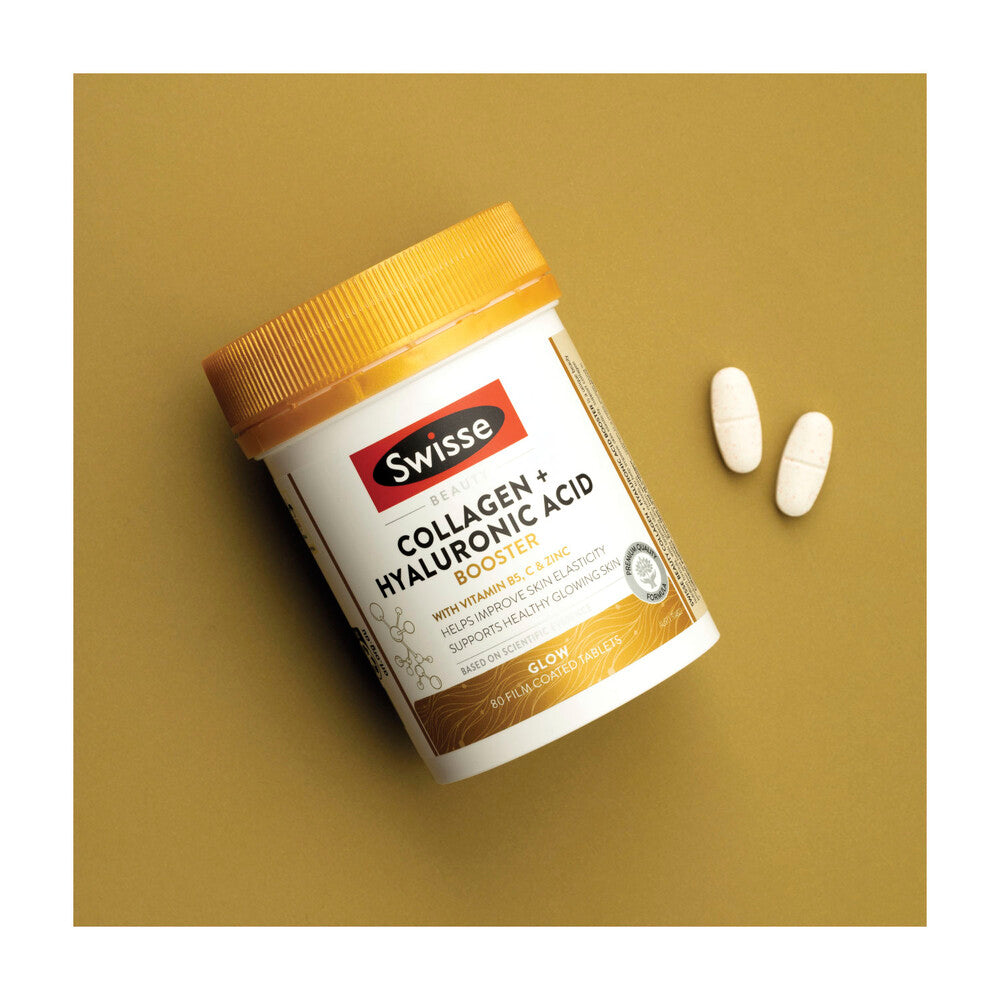 Swisse Beauty Collagen + Hyaluronic Acid Booster Supports Glowing S ... 80 pack
