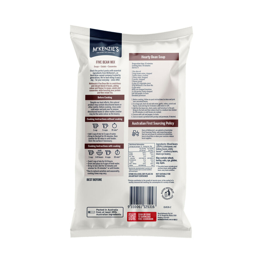 Mckenzies Five Bean Mix - 375g