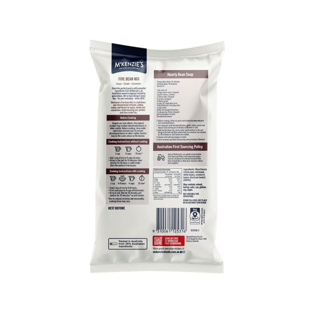 Mckenzies Five Bean Mix - 375g