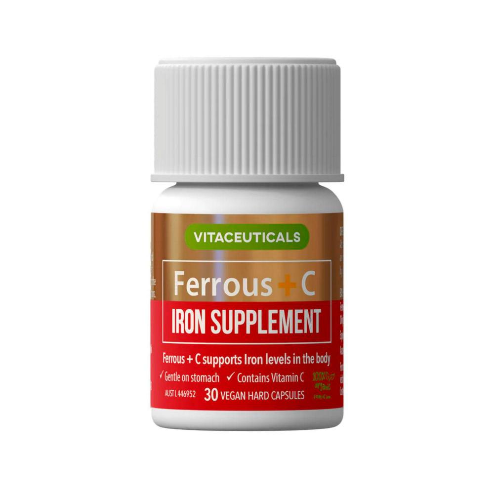 Vitaceuticals Ferrous Iron + Vit C Capsules - 30 pack