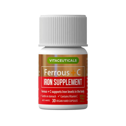 Vitaceuticals Ferrous Iron + Vit C Capsules - 30 pack