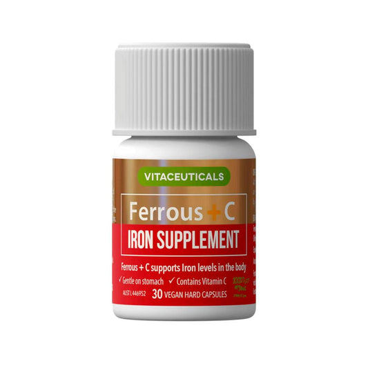Vitaceuticals Ferrous Iron + Vit C Capsules - 30 pack