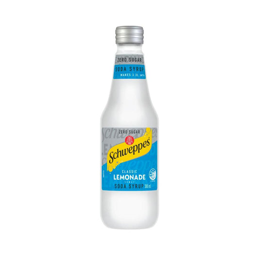 Schweppes Zero Sugar Lemonade Soda Syrup Sugar Free Cordial - 300mL