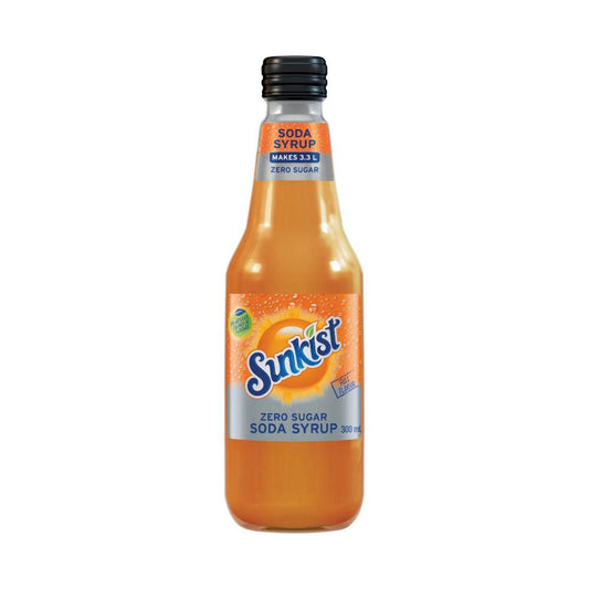 Sunkist Zero Sugar Orange Soda Syrup Sugar Free Cordial - 300mL