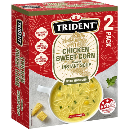 Trident Chicken Sweet Corn Flavour Instant Soup With Noodles 2 Pack