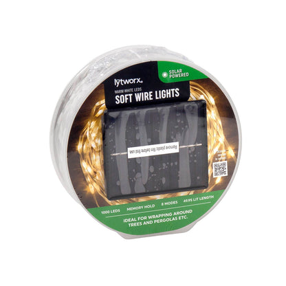 Lytworx Warm White Solar Soft Wire Lights - 49.95m