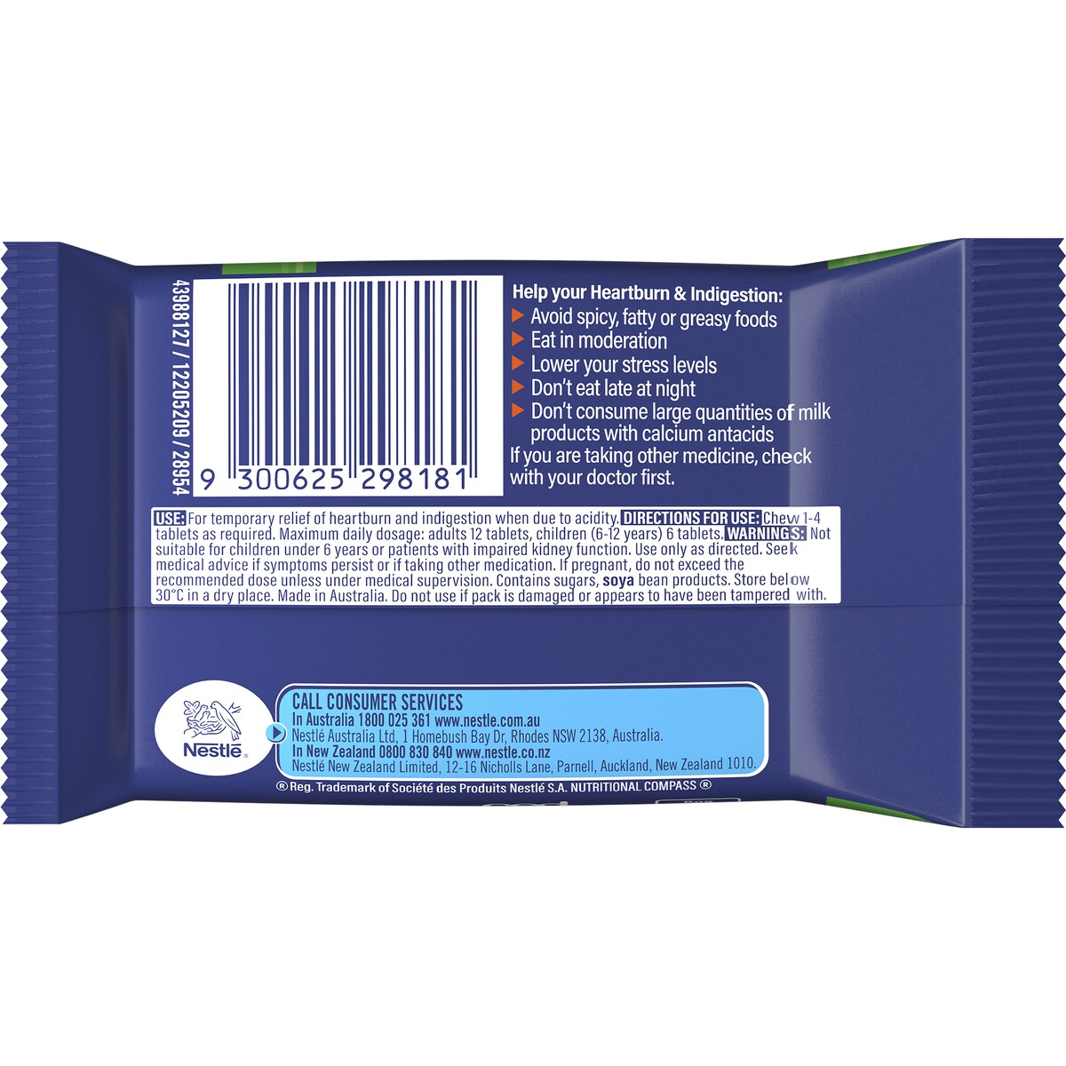 Quick-Eze Heartburn & Indigestion Relief Chewy Peppermint 24 pack