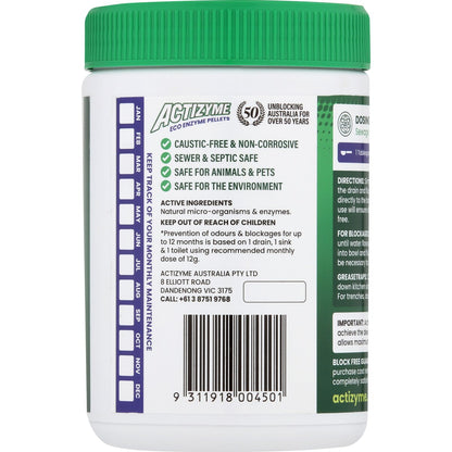 Actizyme Drain Cleaner Safe Pellet Natural 450g