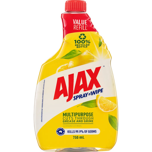 Ajax Spray & Wipe Lemon Citrus Refill 750ml