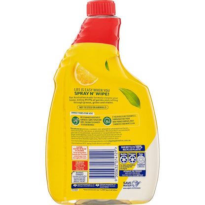 Ajax Spray & Wipe Multipurpose Cleaner Refill Lemon Citrus 750ml