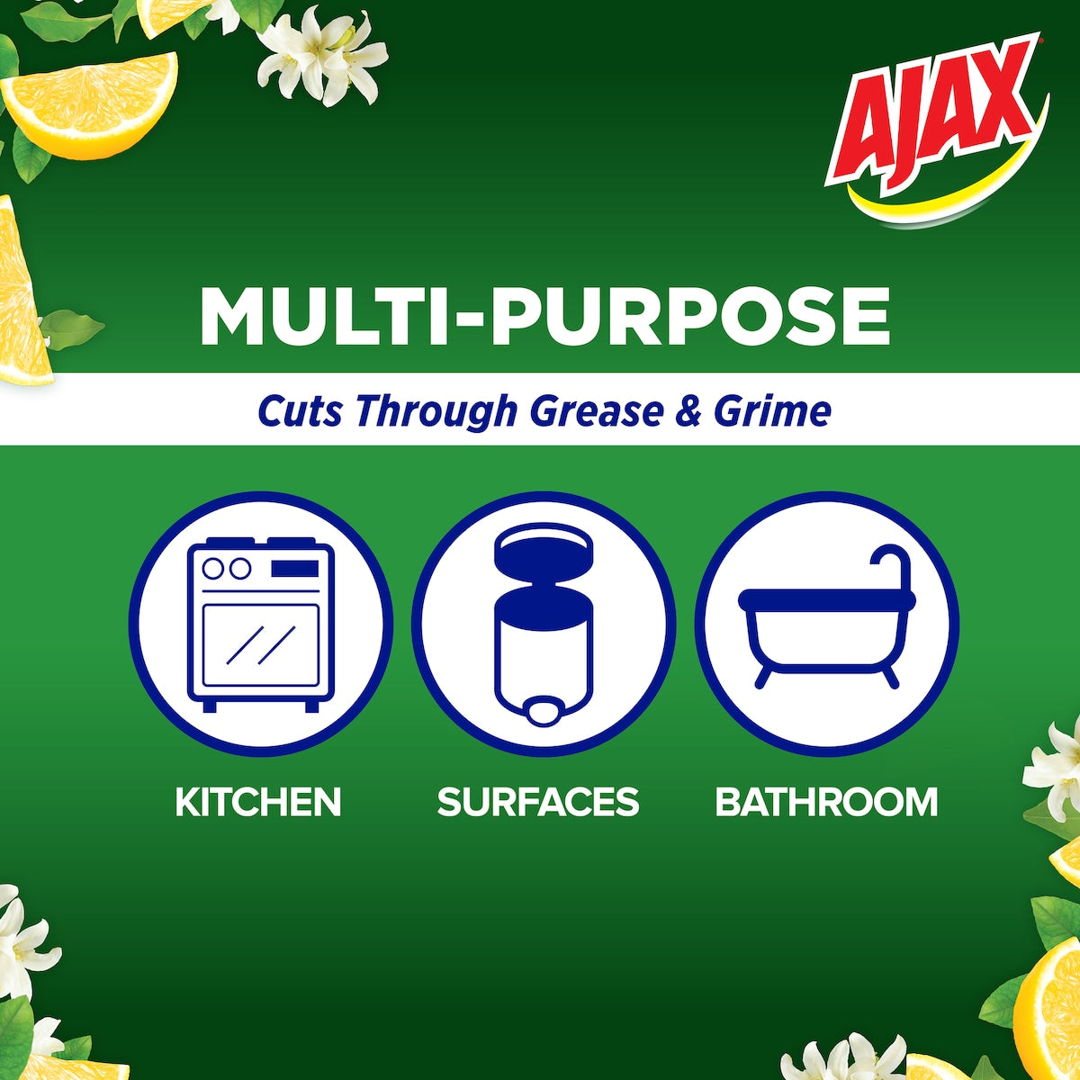 Ajax Spray & Wipe Multipurpose Cleaner Refill Lemon Citrus 750ml