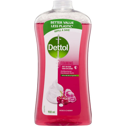 Dettol Antibacterial Foam Hand Wash Refill Rose & Cherry 900ml