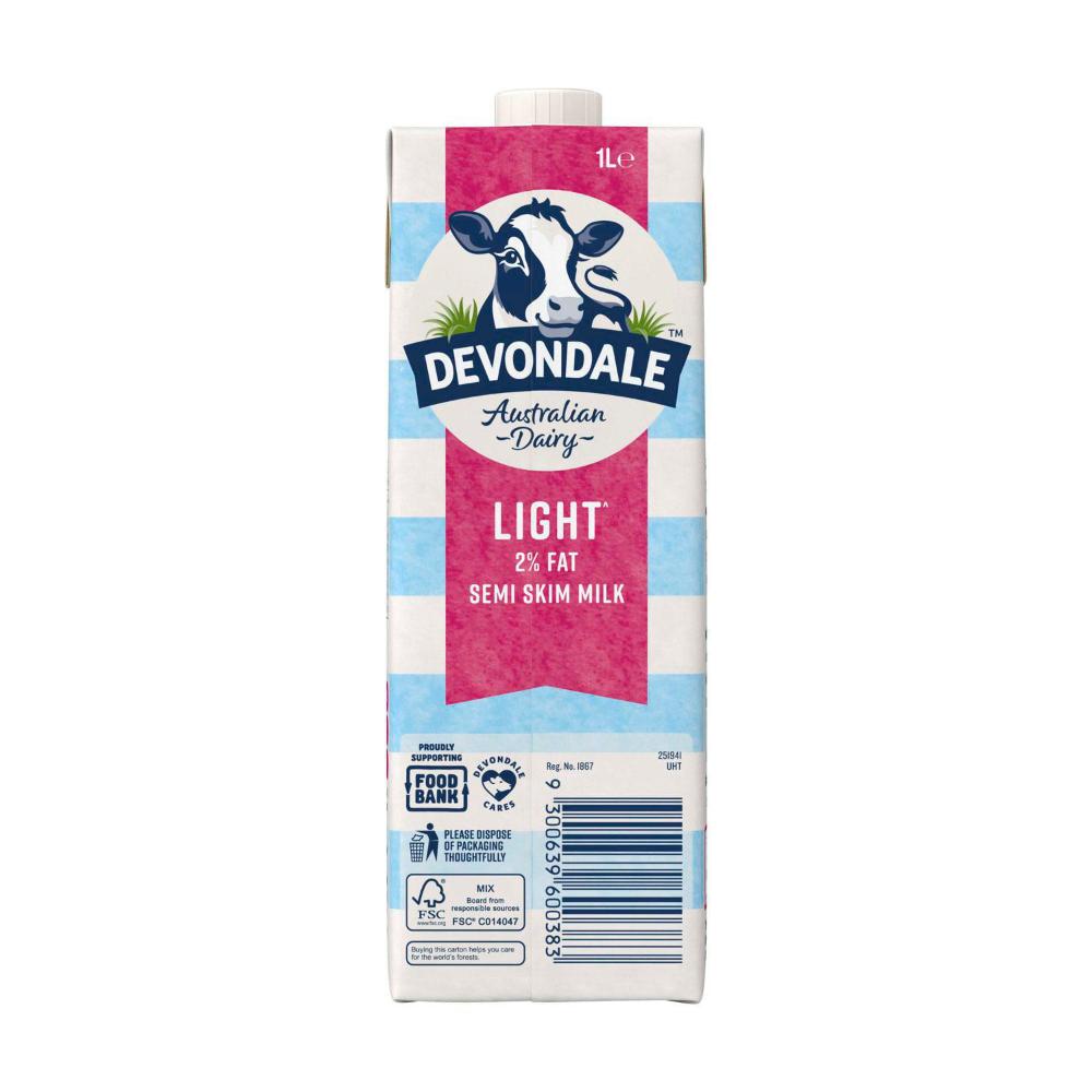 Devondale Semi Skim Long Life Milk - 1L