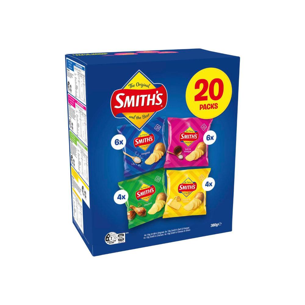 Smith's Crinkle Cut Chips Lunchbox Multipack 20 Pack - 380g