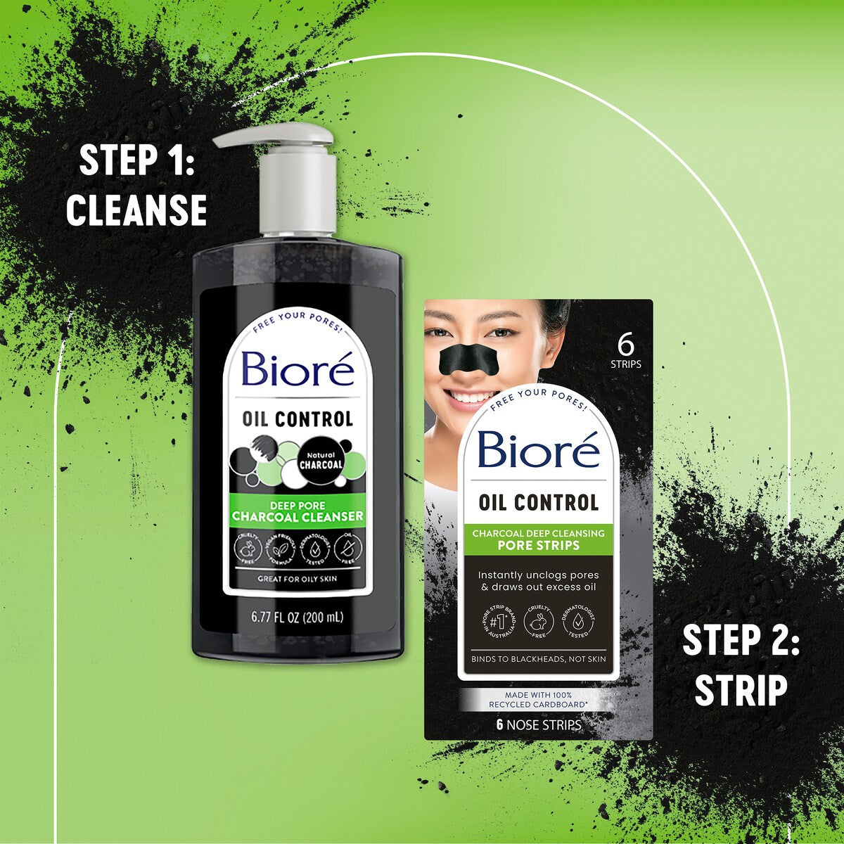 Biore Deep Cleansing Charcoal Pore Strip 6 Pack