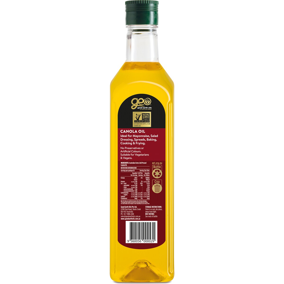 GEO Extra Virgin Canola Oil 750mL