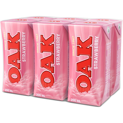 Oak Strawberry Milk 200ml X 6 Pack